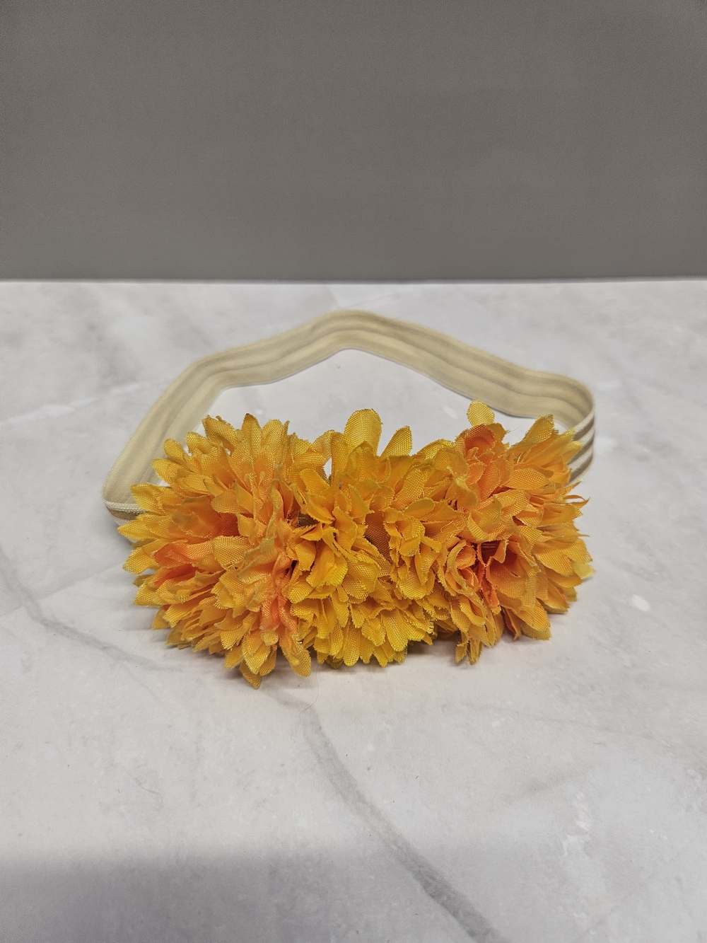 Infant Yellow Floral Elastic Headband